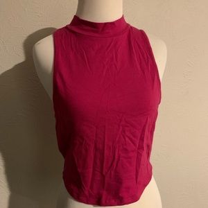 Pink High neck crop top